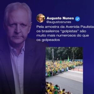Augusto Nunes Instagram - Pela amostra da Avenida Paulista, os brasileiros “golpistas” são muito mais numerosos do que os golpeados

#jornalismo #revista #revistaoeste #noticiais #novidade