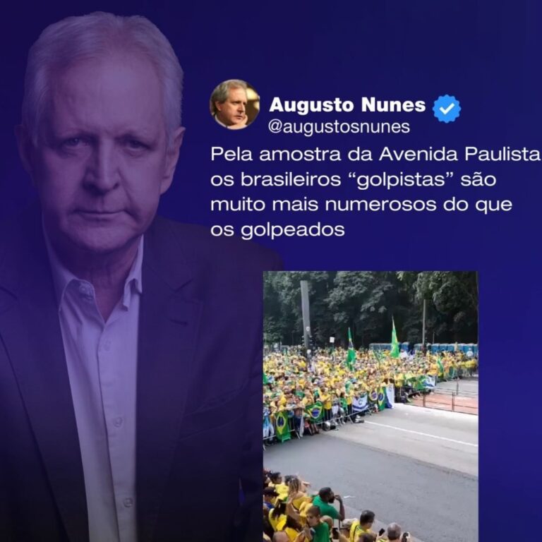 Augusto Nunes Instagram - Pela amostra da Avenida Paulista, os brasileiros “golpistas” são muito mais numerosos do que os golpeados #jornalismo #revista #revistaoeste #noticiais #novidade