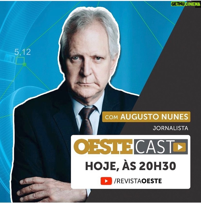 Augusto Nunes Instagram - Primeira parte da minha entrevista ao OesteCast, com @dagomir e @brancanu. É hoje, a partir das 20h30, no canal da @revistaoeste no YouTube (link nos stories). Não percam.