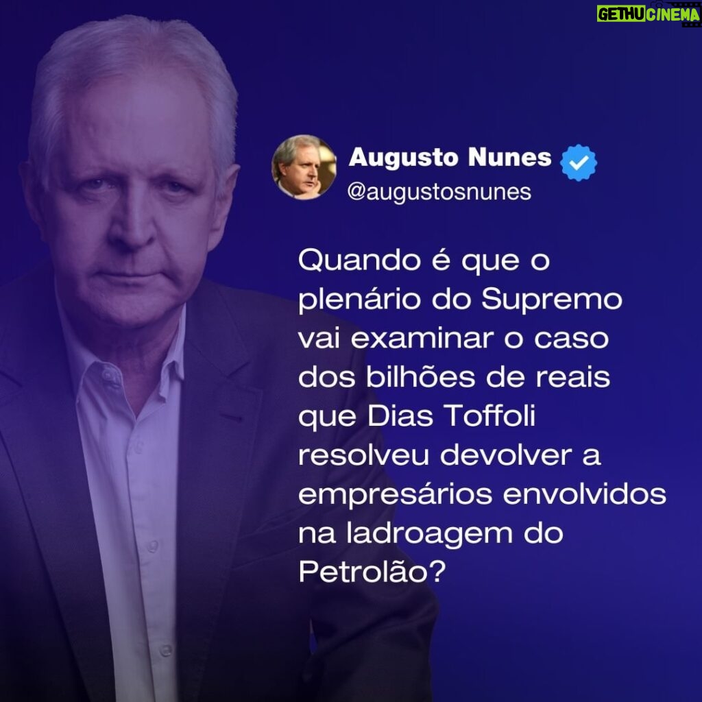 Augusto Nunes Instagram - Quando vocês acham? #revista #noticias #jornalismo #informa