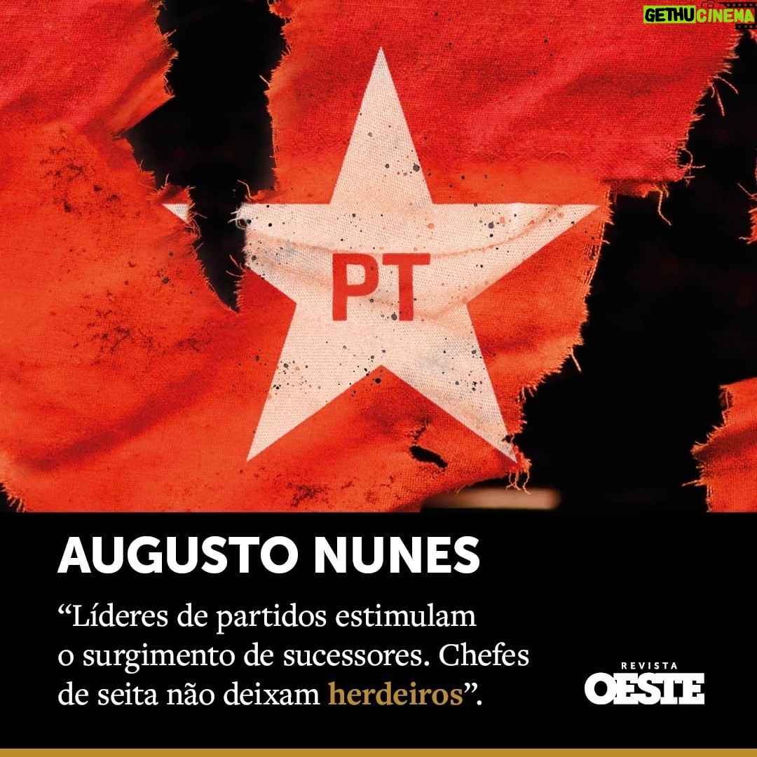 Augusto Nunes Instagram - “Marcola e seus parceiros fazem bonito no tráfico de drogas. Lula e a companheirada brilham em bandalheiras concebidas e consumadas nas catacumbas de Brasília. Com a transformação do partido em seita, o PT foi reduzido a codinome do lulismo. Haddad parece não saber disso, sugere a continuação da entrevista. “Mas o PT tem de começar a pensar na sucessão de Lula: excluído 2026, o fato é que a questão vai se colocar”, ressalvou o ministro. Ele finge ignorar que tais questões só figuram nas pautas de partidos de verdade, providos de projetos de país com cláusulas pétreas, programas de governo convincentes, ideário sólido e valores inegociáveis. É assim nas nações amadurecidas. O Brasil jamais produziu algo parecido”. Leia o meu artigo completo na @revistaoeste