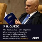 Augusto Nunes Instagram - Os “processos do 8 de janeiro” são o mais infame ato de violação de direitos humanos ora em execução por qualquer governo do mundo. A ficção oficial de que o STF é uma “suprema corte” de Justiça que age na defesa da Constituição e assegura o respeito às leis está mostrando, nesse caso, uma fratura exposta. É impossível que haja democracia num país onde há, ao mesmo tempo, um desrespeito à ordem jurídica tão maciço quanto esse. O Supremo no Brasil de hoje é o oposto das ideias de paz, de normalidade e de justiça. Plantou cinco anos atrás uma “árvore envenenada”, como dizem os criminalistas — e, desde então, só tira dela frutos com veneno. Para salvar o ministro Dias Toffoli de indagações de natureza penal, e para estancar possíveis “sangrias”, abriu o inquérito ilegal, perpétuo e sem limites sobre fake news e “atos antidemocráticos” que está aí até hoje, sob o comando de Alexandre de Moraes. O inquérito é a “árvore envenenada” da qual saíram os processos do 8 de janeiro e todos os atos de repressão política que o STF vem tomando para a construção do seu regime. É a lei número 1, acima de todas as outras. É o Ato 5 do Brasil atual. Leia o artigo completo de J.R. Guzzo na @revistaoeste. #jornalismo #jrguzzo #revistadigital