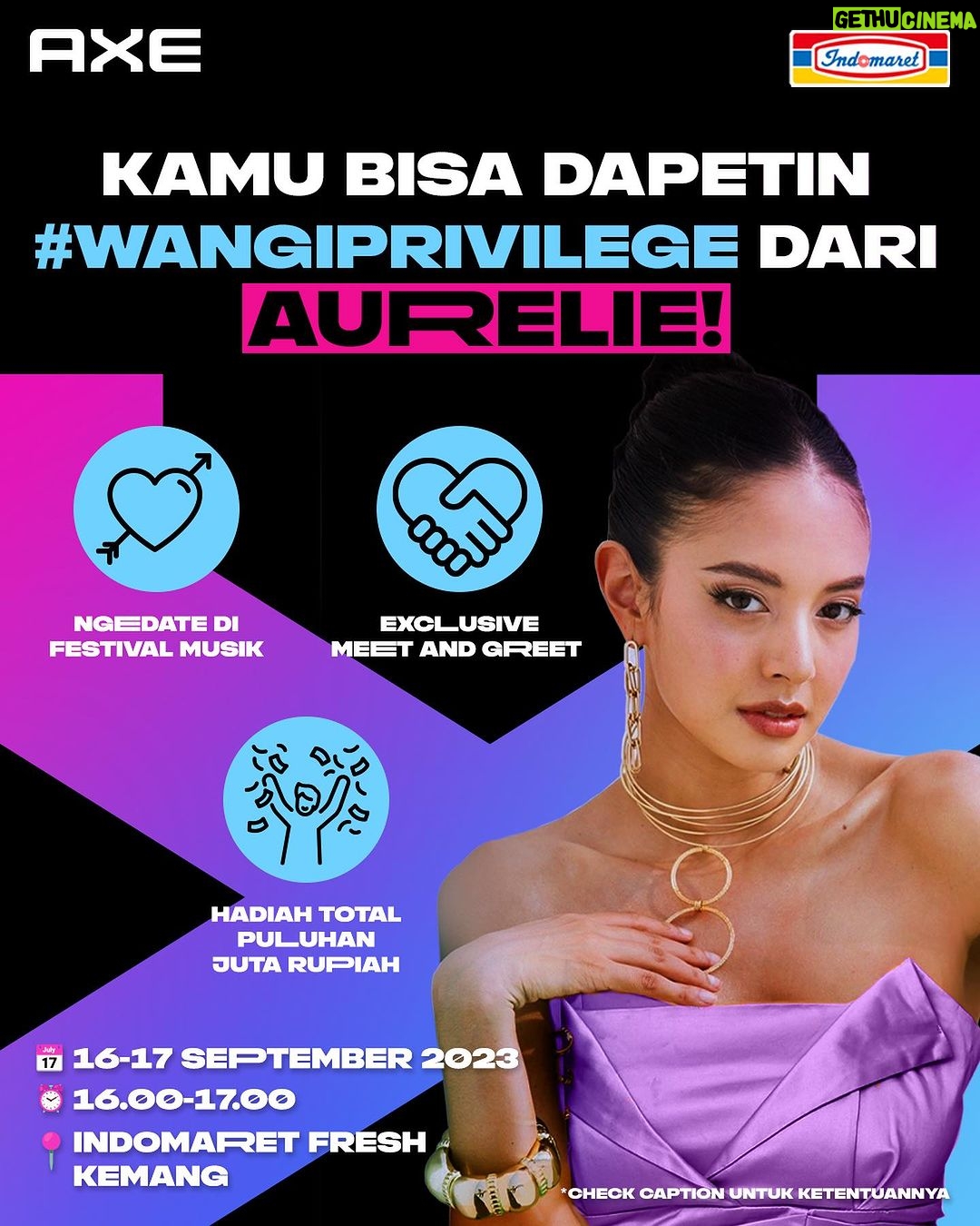 Aurélie Moeremans Instagram - Hi calon gebetan aku… Iya, kamu! Kalo kamu ngeliat ini, aku dibantuin @axe_id akan cari cowok Wangi di Indomaret Fresh Kemang tanggal 16 & 17 loh. Yang berhasil ngambil hati aku, bakalan punya kesempatan nge-date sama aku di Festival Musik 🥰 Eh iya, nanti kita ketemu disana di jam 4 sore yaa! Btw, saingan kamu banyak loh hehe, pastiin kamu dateng lebih awal yaa supaya kita bisa ketemu 😉 Siap nge-date sama aku pastinya kan? See you there!