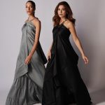 Ayesha Omar Instagram – Wear them on their own to a partyyyy or pair up my @ayesha.omar.style.studio “Maya” dresses with matching satin flowy pants for an eastern look. Get that beautiful two sided velvet shawl also, to cover up. All available for order right about now! Website Link in bio. 💃🏽 

Model: @_findingnim 
Hair & Makeup: @irhyanthomas 
Photography: @iumairbinnisar 
Skincare: @ayesha.o.beauty 
Jewelry: @sundustalpur
__________
#AyeshaOmar #AyeshaOStyleStudio #SustainableFashion #style #sustainability #ethical  #timeless #AyeshaOmarStyleStudio 
#AOStyle #TheStyleMovement