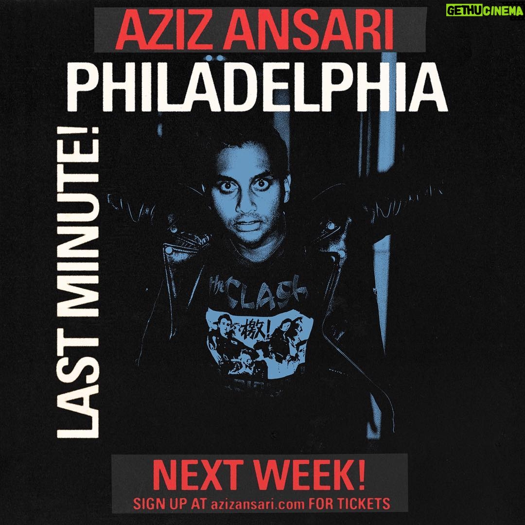 Aziz Ansari Instagram - PHILLY: Small last minute gig next week. Go to azizansari.com/philly for tickets. Photo by @davidsochaa and flyer by Jay Shaw