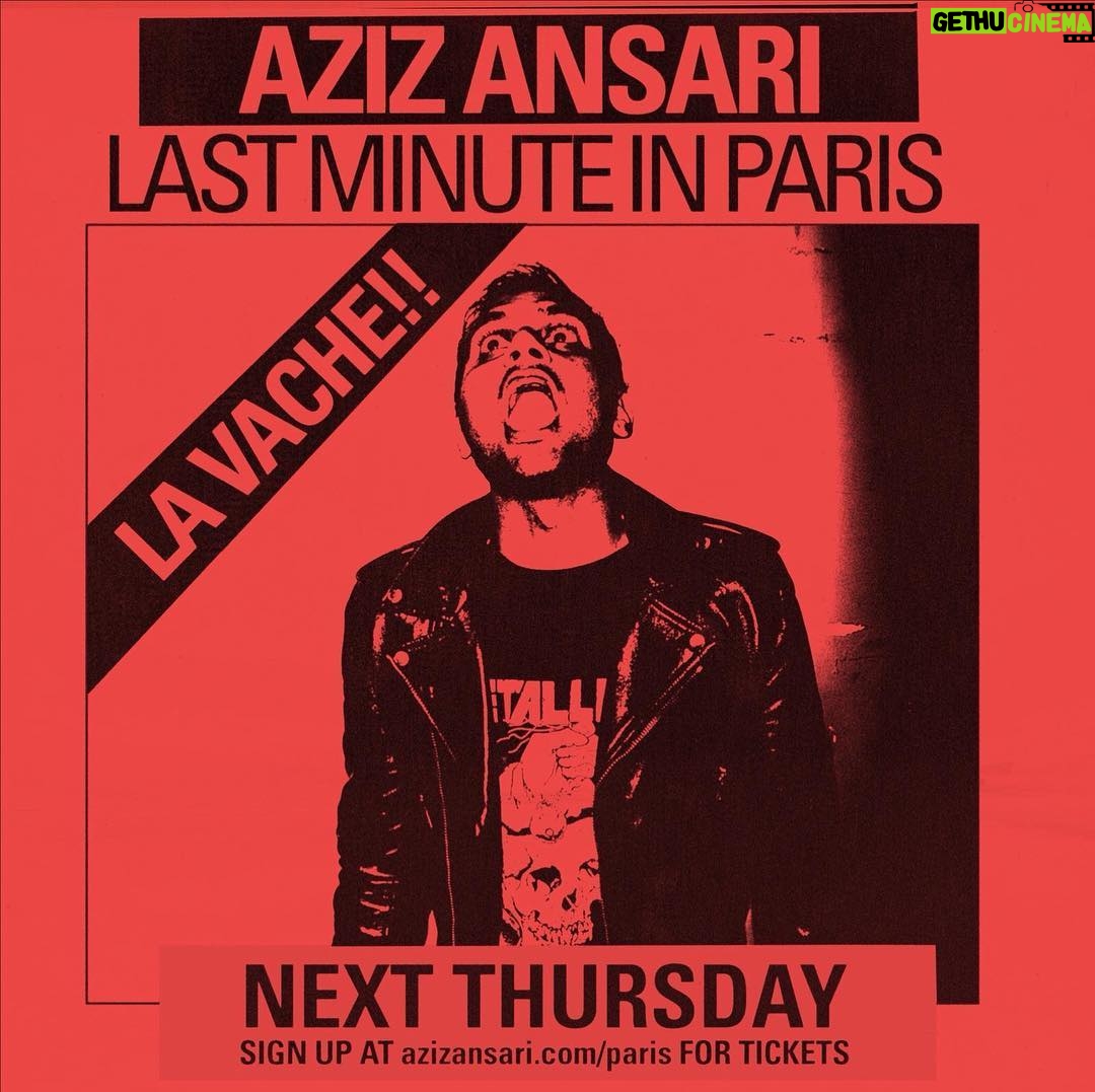 Aziz Ansari Instagram - PARIS: Small pop up show next week. Sign up for tickets at azizansari.com/paris