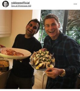 Aziz Ansari Instagram - THROWBACK THURSDAY: Last Thursday, ran into my ol’ pal @robloweofficial for Thanksgiving. Can confirm he is still handsome and even more youthful.