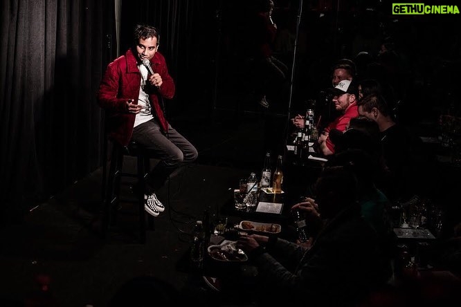 Aziz Ansari Instagram - Best birthday present: doing a tiny club run with Dave after a week of rad shows in LA. Thanks to those that came out. 🔥🔥🔥 Photos by @candytman