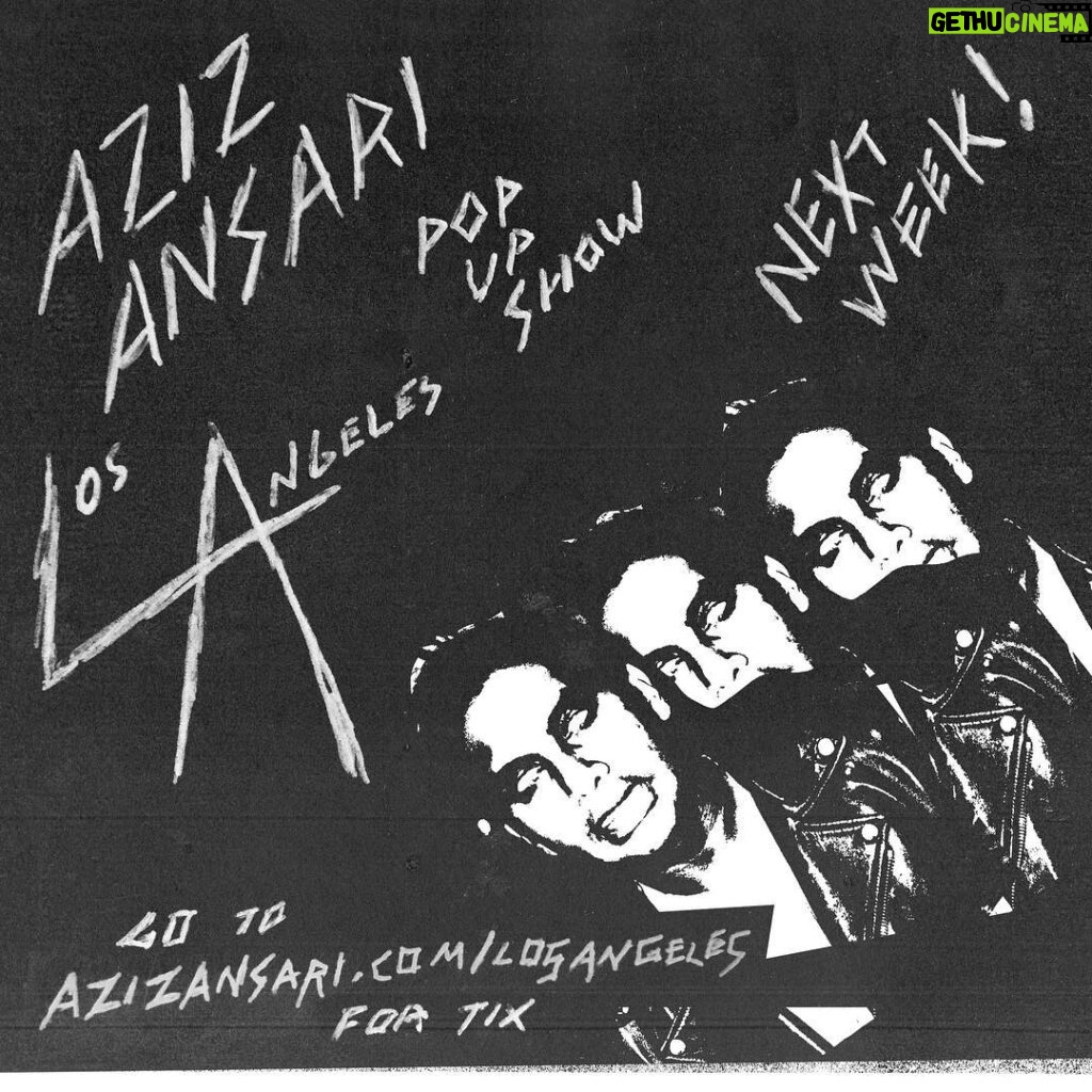 Aziz Ansari Instagram - LA. Next week. Go to azizansari.com/losangeles for tickets Los Angeles, California