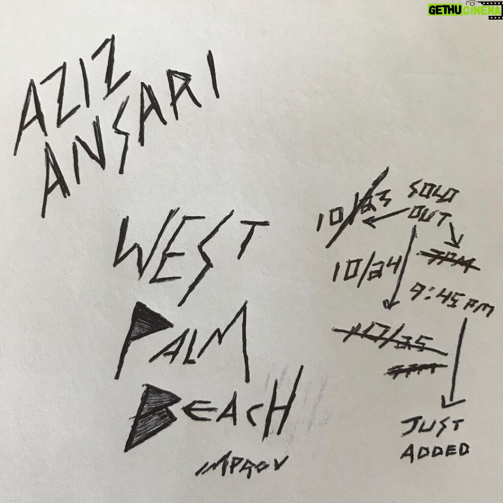 Aziz Ansari Instagram - WEST PALM BEACH. Just added a late show for tomorrow. Get tix at palmbeachimprov.com West Palm Beach, Florida