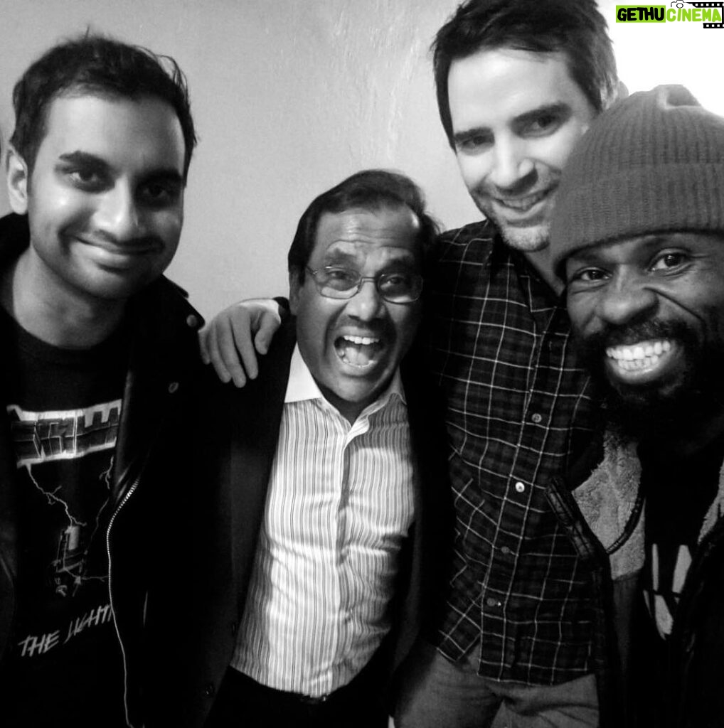 Aziz Ansari Instagram - Last night, my dad dropped in on my show in Charlotte and did 10 minutes of standup and KILLED. Got a standing O in his first set ever. Thanks to everyone who came out to the show. @philmhanley @wilsylvince