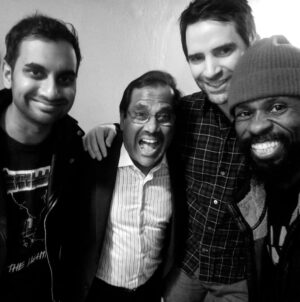 Aziz Ansari Instagram - Last night, my dad dropped in on my show in Charlotte and did 10 minutes of standup and KILLED. Got a standing O in his first set ever. Thanks to everyone who came out to the show. 
@philmhanley @wilsylvince