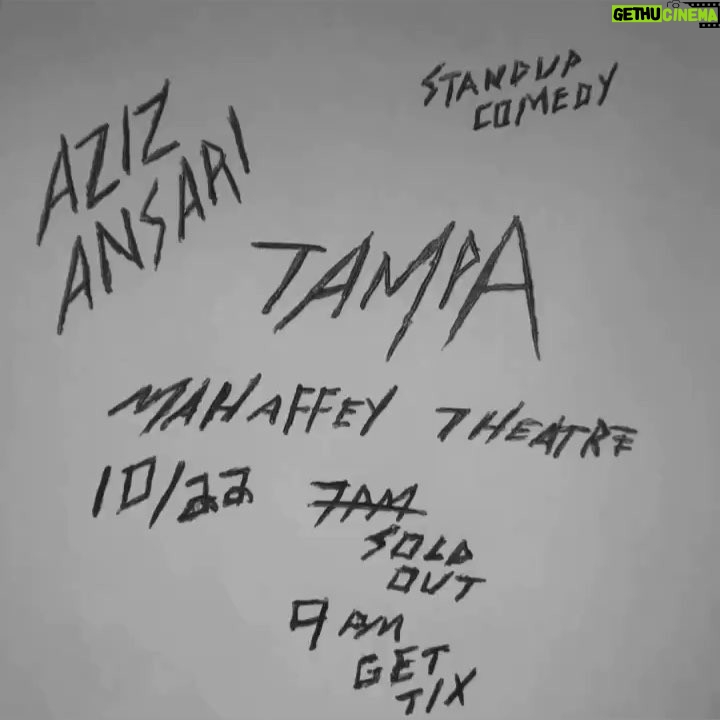 Aziz Ansari Instagram - #TAMPA. Get tix at aziz ansari.com. Miss you @unforettable. I’m having way too much fun finding Parks GIFs. #MissDonnaMeagle #DonnasBenz Tampa, Florida