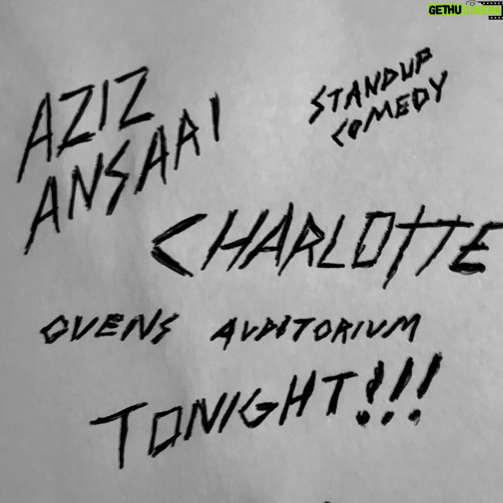 Aziz Ansari Instagram - Get tix at azizansari.com. #charlotte Charlotte, North Carolina