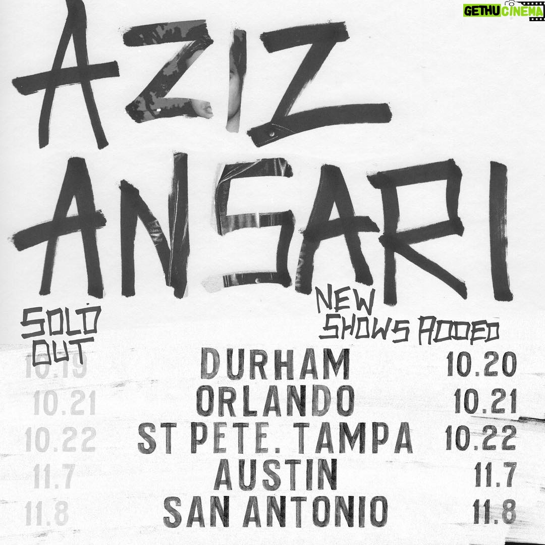 Aziz Ansari Instagram - Added more shows. Grab tix at azizansari.com