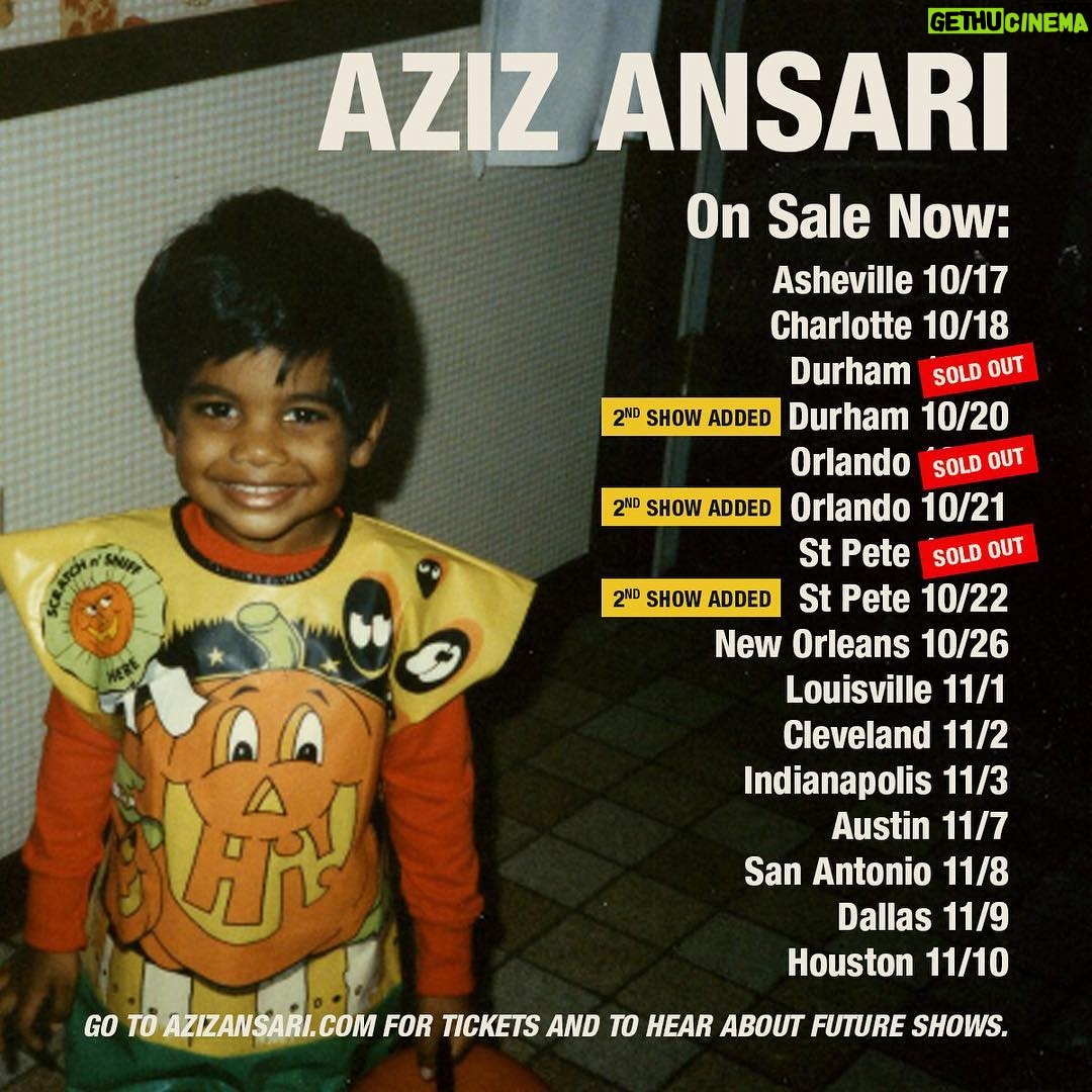 Aziz Ansari Instagram - All these shows are onsale NOW. Again, if you aren’t in these cities, I’m sorry. I’ll do more dates and you can signup on azizansari.com to hear about them and please enjoy this childhood photo of Dev Patel in the meantime.
