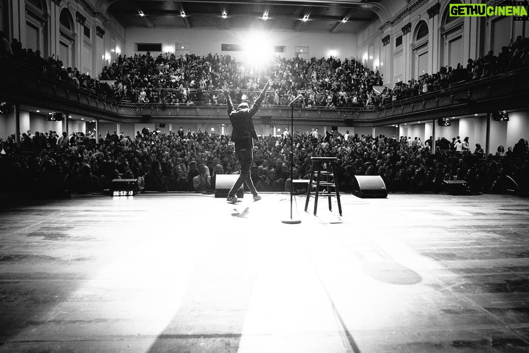 Aziz Ansari Instagram - Baltimore last night. Photos by @fhamilton. Hosted by @wilsylvince, openers @sammorril, @philmhanley. T-shirt featuring WWE legend THE UNDERTAKER. Lyric Opera House