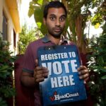 Aziz Ansari Instagram - Today is National #VoterRegistrationDay. Spread the word, and REGISTER TO VOTE online or by text using the link in bio.