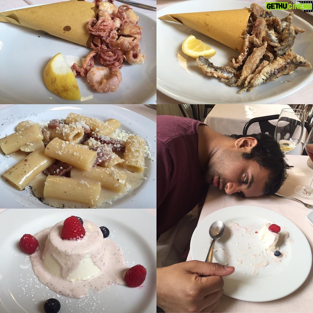 Aziz Ansari - 47.9K Likes - Big Bud had to head back to America but I'm still holding it down in Italia. Random Master Of None tidbit: the pasta pic on Dev's fridge is an alla gricia pasta I had in Rome at this spot. 📸: @katieparla