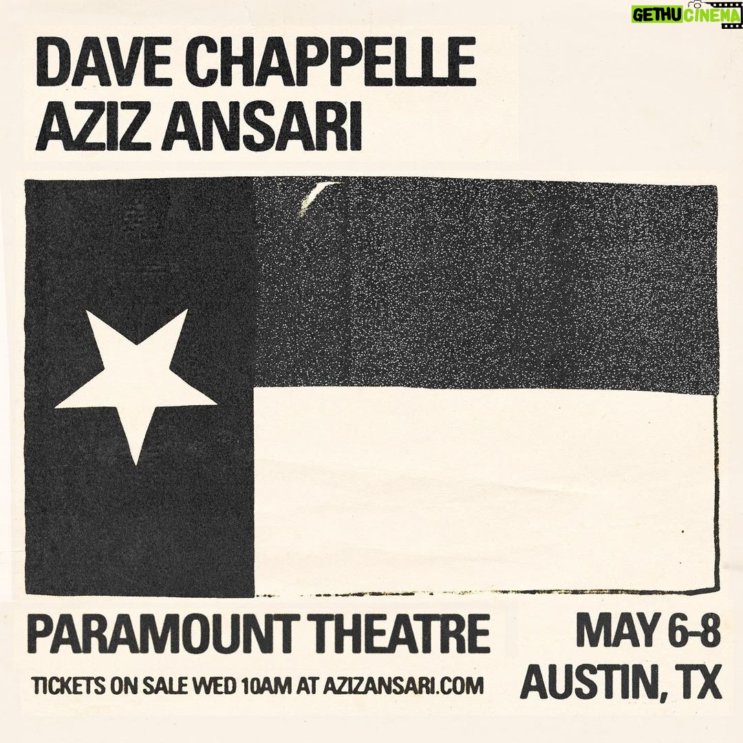 Aziz Ansari Instagram - AUSTIN: Special shows at the Paramount with Dave Chappelle on May 6-8. On sale tomorrow at 10am azizansari.com. Austin, Texas
