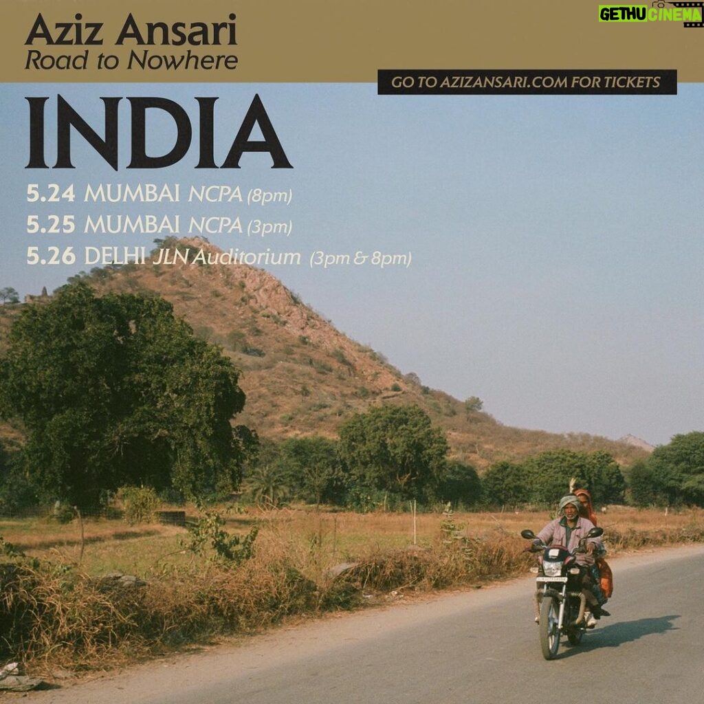 Aziz Ansari Instagram - INDIA: Beyond excited to finally perform in India for the first time in my career. Tickets on sale now at azizansari.com