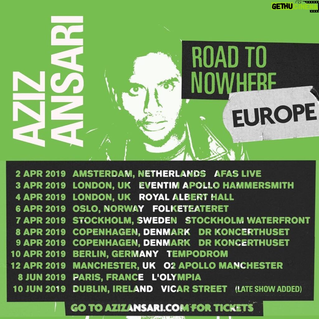 Aziz Ansari Instagram - Kicking off the Europe run of my tour this week. Few tickets left at AzizAnsari.com