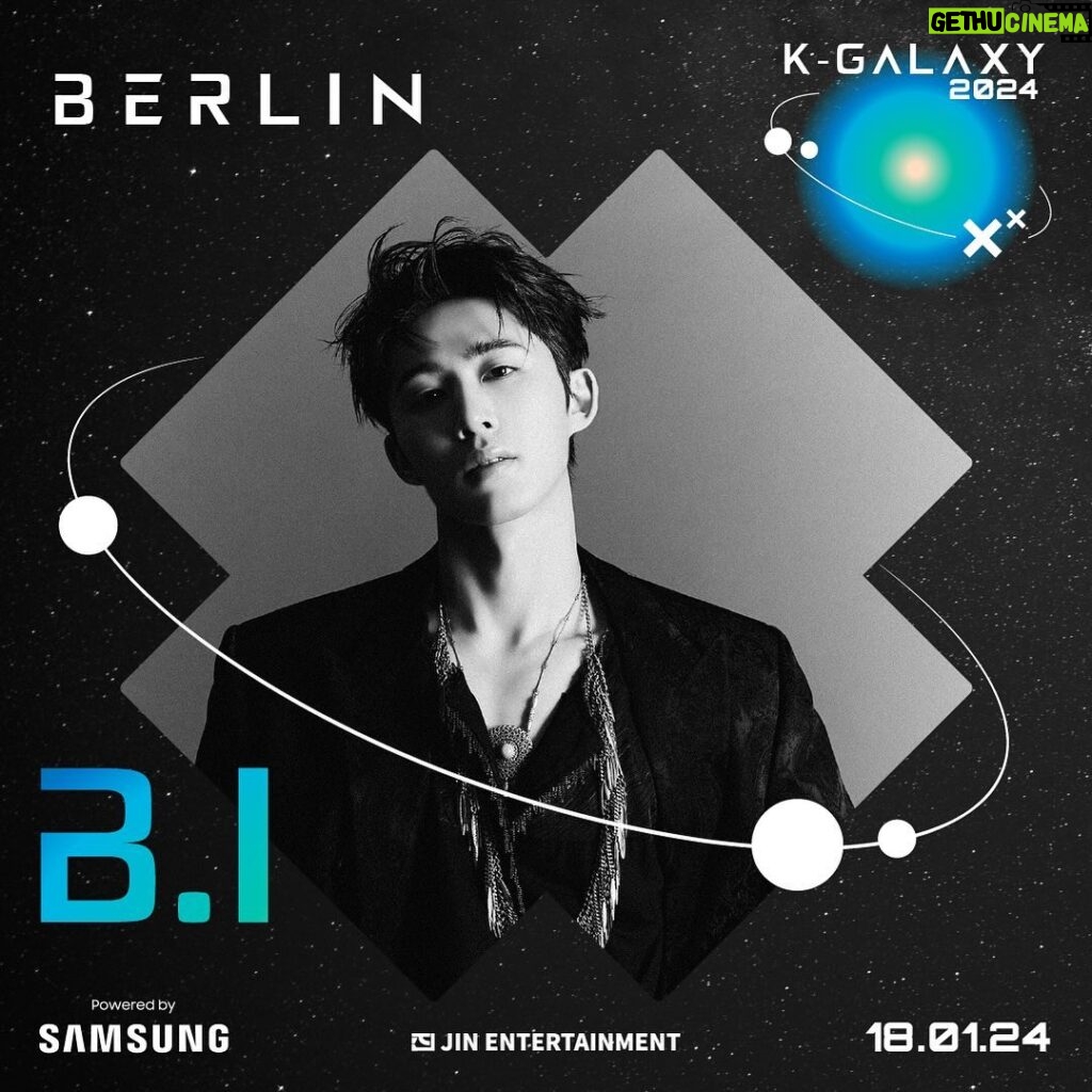 B.I Instagram - Berlin, get ready to kick off 2024 Let’s make this a night to remember 🔥 #KGalaxy2024 #withGalaxy #PoweredBySamsung @jin.entertainment_concerts @131_online