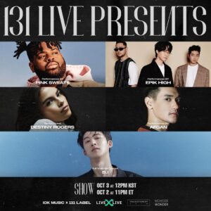 B.I Instagram - My first concert will be at 131 LIVE PRESENTS and I am glad that many talented artists are with me on this show🔥🙌 @blobyblo @realtukutz @realmithrajin @pinksweats @afgan__ @destinyrogers