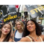 Bailee Madison Instagram - Beyond proud and filled with appreciation to stand in solidarity with the WGA and #sagaftra , and to be a witness to all of the unions standing firm, strong and UNITED. This truly is a moment in history, and is simply a choice of right or wrong. What our unions are asking for couldn’t be more fair or reasonable, and we are at a pivotal moment where the safety of humanity is being threatened. I love what I do with every ounce of me. I started when I was 3 years old, and got my sag card in 2006… Nothing is more magical or special than being a witness to hundreds of humans, sharing their talents, their hearts, their time, their passion and their belief all for the sake of creating art for people to sit down, escape and enjoy. It takes a village to bring something to life and to your screen, and there are so many incredible and gifted people behind the camera that the audience doesn’t get to see. It’s not just a hobby, or for fun… it is our life and our breath and our everything. And as we walked the streets of NYC, the energy was palpable showcasing just that. Making movies and making shows is all I’ve ever known, and my entire heart is ever beating for this industry, and everyone a part of it. I’ll be on the picket line 🤍 #wgastrong #sagaftrastrong