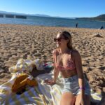 Bailee Madison Instagram - Snow is on the forecast where I’m filming right now, here’s an old pic… (No) snow on the beach.
