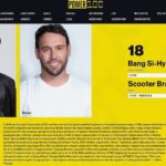Bang Si-hyuk Instagram - Honored to join my partner @hitmanb72 this year on the Power 100 as #Hybe broke new boundaries. Dream Big. #luckynumber18
