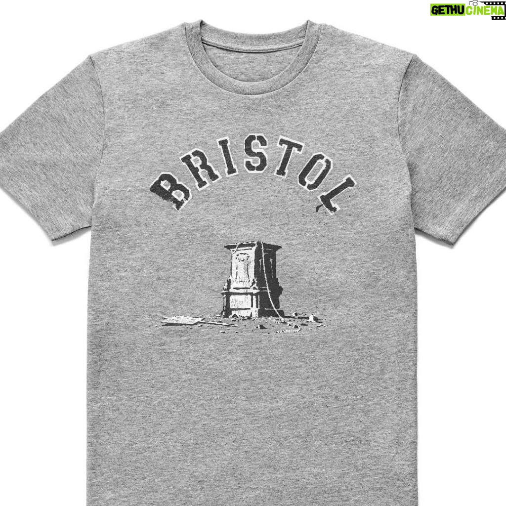 Banksy Instagram - . Next week the four people charged with pulling down Colston’s statue in Bristol are going on trial. I’ve made some souvenir shirts to mark the occasion. Available today 11th December from various outlets in the city (all proceeds to the defendants so they can go for a pint). One per person, £25 each plus VAT. Details on the Ujima Radio breakfast show from 9am.