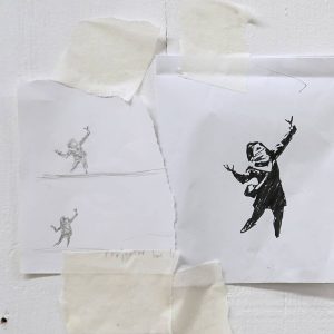 Banksy Instagram - .
I’m kind of glad the piece in Barton Hill
got vandalised.
The initial sketch was a lot better..