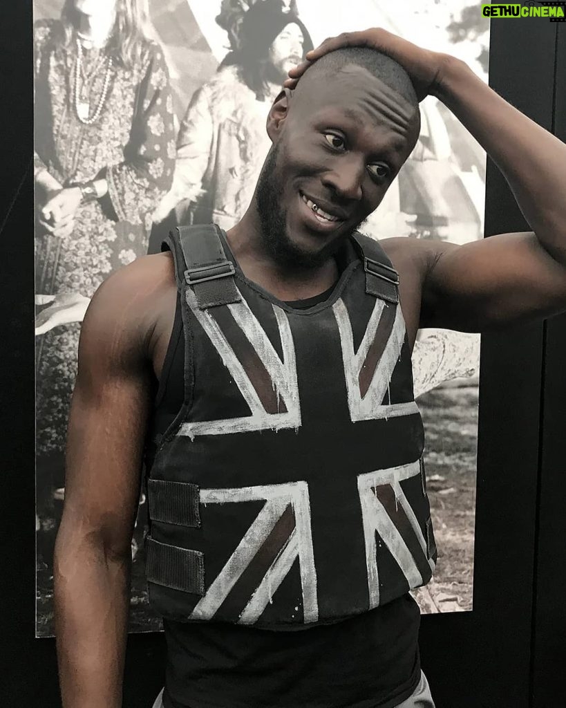 Banksy Instagram - . I made a customised stab-proof vest and thought - who could possibly wear this? Stormzy at Glastonbury.