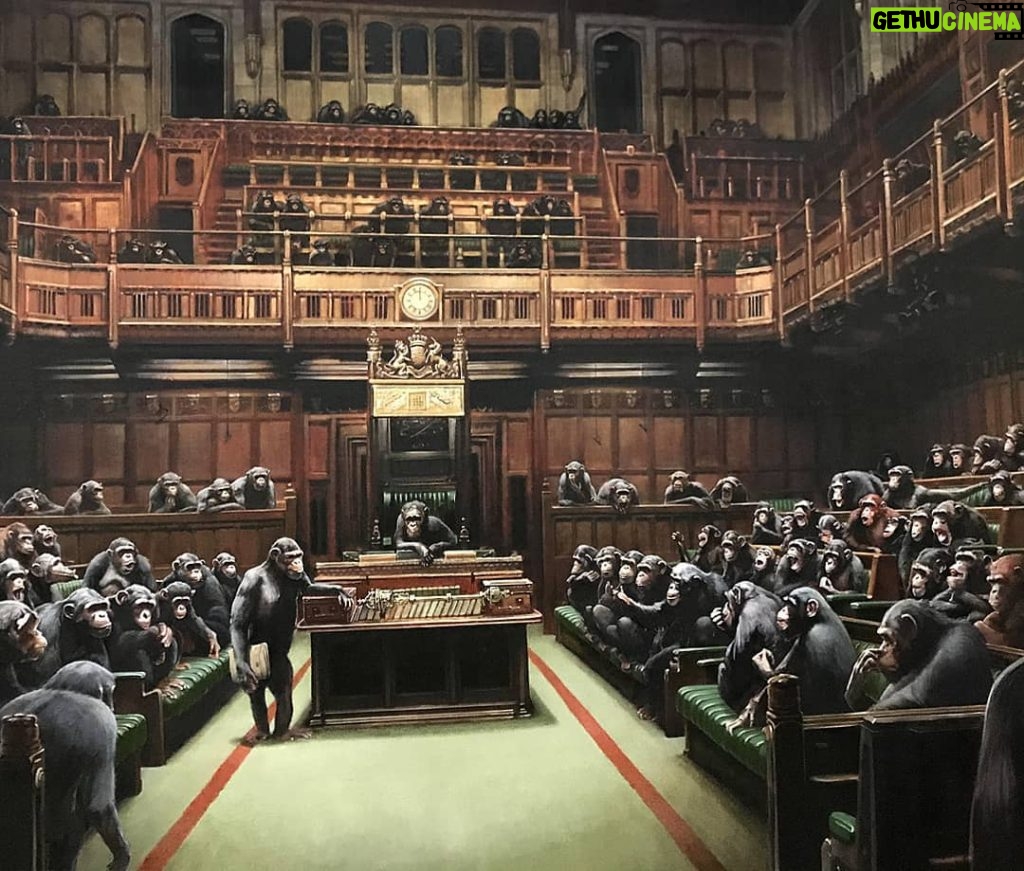 Banksy Instagram - . Devolved Parliament I made this ten years ago. Bristol museum have just put it back on display to mark Brexit day. . “Laugh now, but one day no-one will be in charge.”