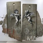 Banksy Instagram - . Opening my first ever stall at a trade fair next week. I’ve painted a replica separation barrier to promote the Walled Off hotel, ironically the neighbours have complained it’s too tall. We’ll be at the Palestine stand giving away free stuff, World Travel Fair, London Excel centre 6th and 7th November. Free to get in if you register online today and pretend to be a travel agent.