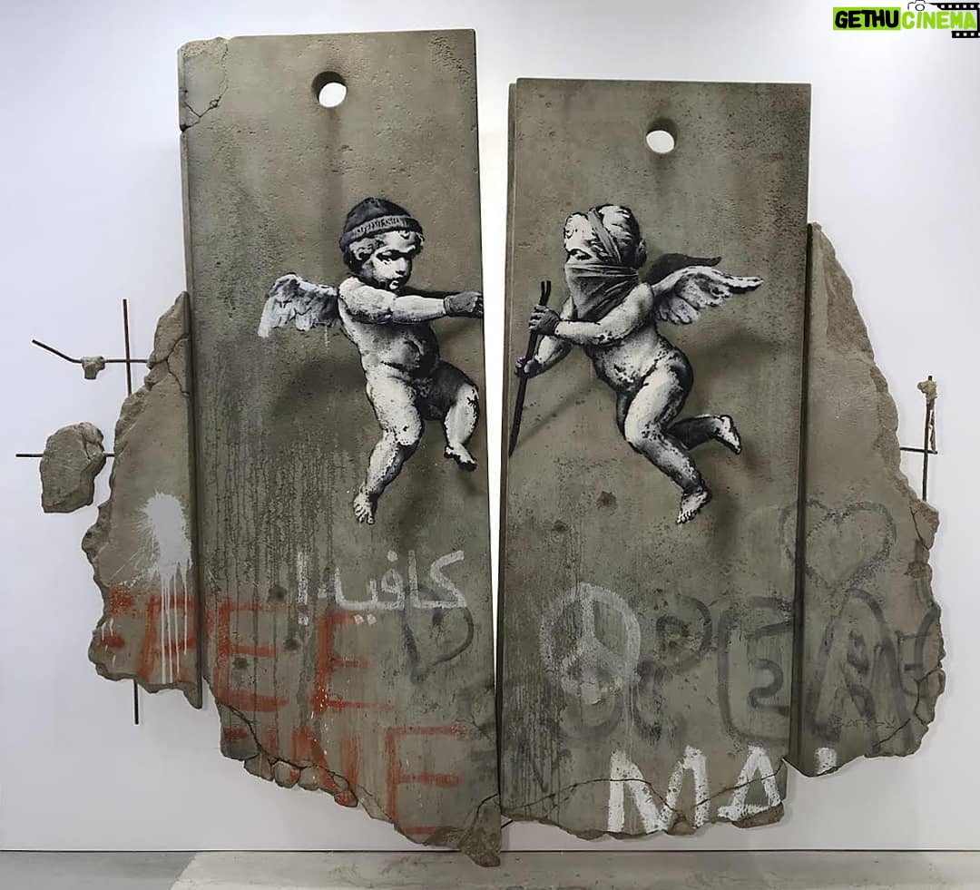 Banksy - 765.4K Likes - .
Opening my first ever stall at a trade fair next week. I’ve painted a replica separation barrier to promote the Walled Off hotel, ironically the neighbours have complained it’s too tall. We’ll be at the Palestine stand giving away free stuff, World Travel Fair, London Excel centre 6th and 7th November. Free to get in if you register online today and pretend to be a travel agent.