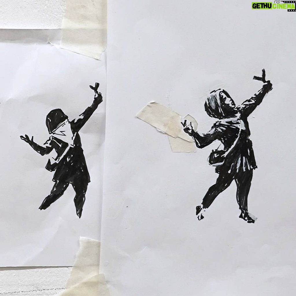 Banksy Instagram - . I’m kind of glad the piece in Barton Hill got vandalised. The initial sketch was a lot better..