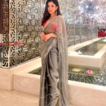 Barkha Singh Instagram - VERY VERY IMPORTANT message for you in the last photo ➡️ . I’m always finding excuses to wear a Saree and then that becomes a great excuse to click one too many photos. ✨ . . As you lovelies can see I’ve been digging metallic greys this month and this gorgggg saree is from @sabaahat ✨🤍 My darling @shwetaputhhran put this look together for me! 🤗 #sari #metallic #organzasaree #wedding #shaadi #indianweddings #sareelover #staystylish
