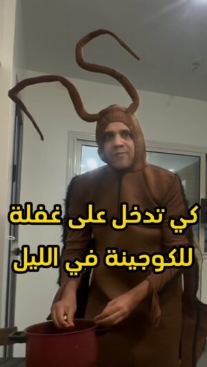 Bassem Hamraoui Instagram - كي تجوع نص الليل و تدخل للكوجينة على غفلة😅😂 وانت كي تلقى خنفوسة اش تعمل؟🪳