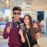 Beauty Khan Instagram - First time international trip ❤️ comment main batao kaha ja rahai hai ?😋 . . #beautiana #beautykhan @arbaz_mallick_official Chatrapati Shivaji International Airport