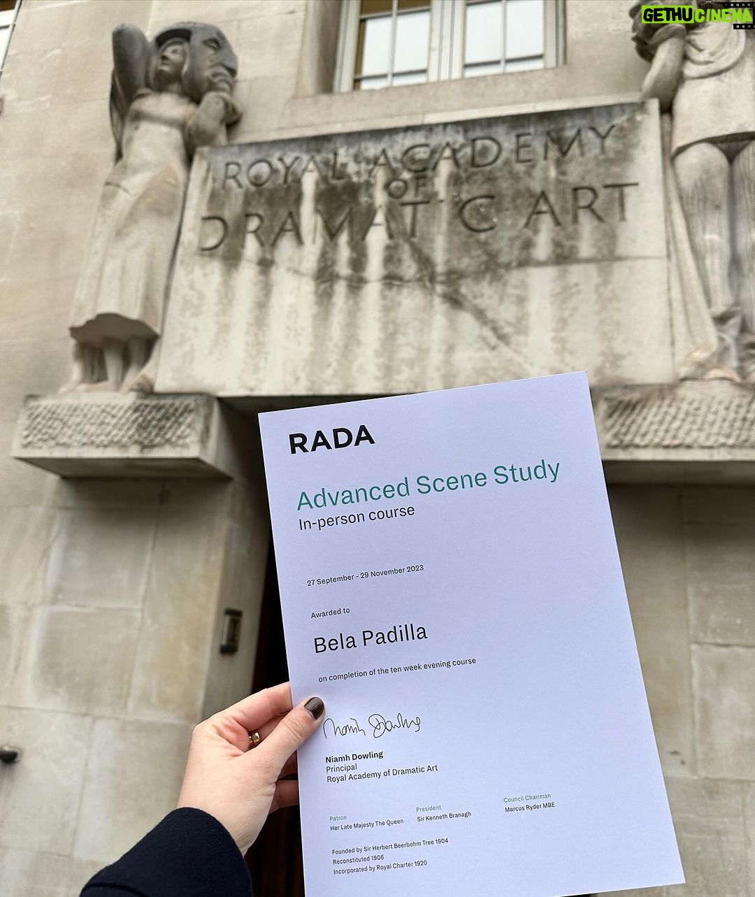 Bela Padilla Instagram - Ciao for now! Picked up my certificate quickly today (I really needed fresh air already too 😂 I’ve been recuperating for days at home) and stopped by my favorite @waterstones branch just around the corner to buy some stationery…I’m gonna miss my evening classes at RADA 🥲 so…what should we study next?! ❤️ London, United Kingdom