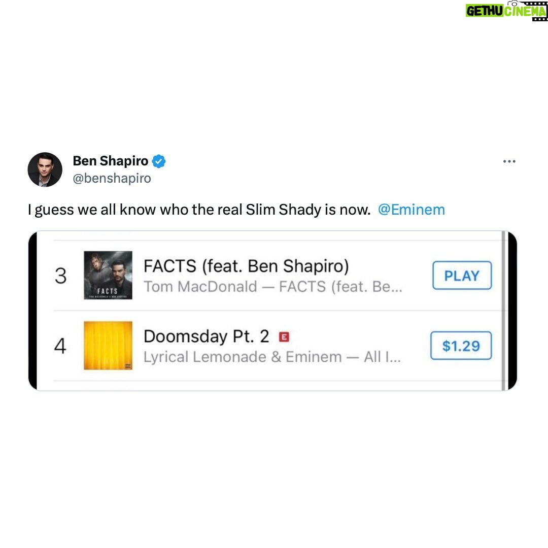 Ben Shapiro Instagram - My rap talents must be appreciated by all. Download “FACTS” on iTunes or Amazon now.