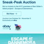 Ben Stiller Instagram – @JakeTapper and I are doing an auction on eBay to benefit @homesforourtroops, a great organization helping our veterans realize their dreams. 
Want to meet at the premiere of my latest project #escapeatdannemora @SHOLtdSeries on Nov. 14th in NYC? The @HomesForOurTroops 2nd Annual Veteran’s Day Celebrity Auction sneak-peek auction starts TODAY and ends on Nov. 5th. 
Bid now at link in bio. More celebrity items are available to bid on starting Nov. 5th through Nov. 15th! 100% of the proceeds benefit Homes For Our Troops (HFOT) mission to build specially adapted custom homes for severely injured Post 9/11 Veterans. 
I hope you’ll bid and we can have a crazy premiere night together Nov. 14th!!