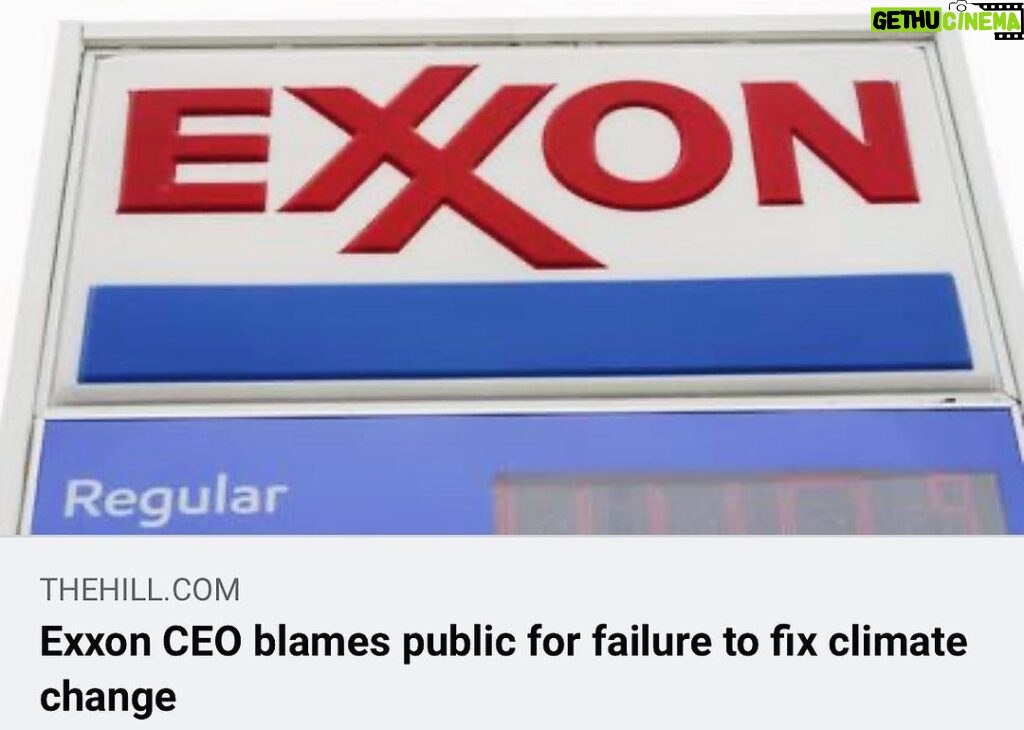Bernie Sanders Instagram - Exxon Mobil is blaming the public for the climate crisis. REALLY?   Let’s be clear.     Exxon knew the truth about fossil fuels and climate change for DECADES and lied to protect their bottom line at the expense of our people and our planet. They must be held accountable. Article here: https://thehill.com/policy/energy-environment/4494543-exxon-ceo-blames-public-for-failure-to-fix-climate-change/