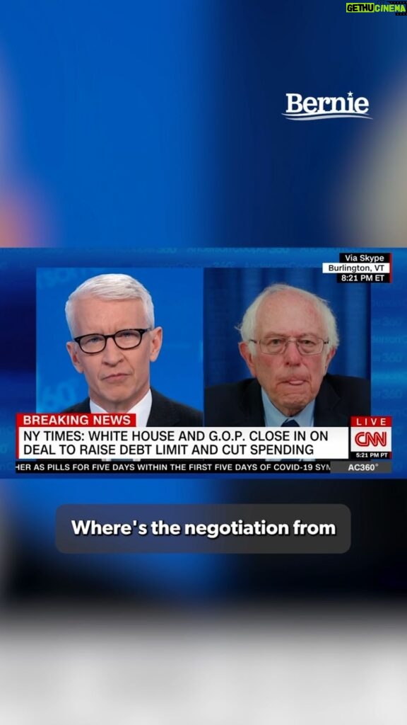 Bernie Sanders Instagram - Republicans say raising taxes on billionaires and Pentagon cost overruns are off the table in the debt limit negotiations. WRONG. What should be off the table are children, working families, and elderly Americans.