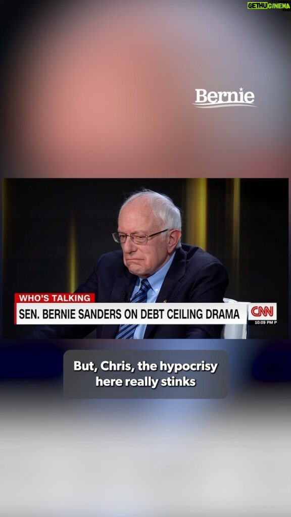 Bernie Sanders Instagram - The Republican hypocrisy on the national debt stinks to high heaven. They’re staying up nights “worried” about government spending, but they want to hand a $1.8 trillion tax break to the wealthy? Give me a break.