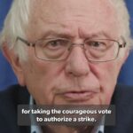 Bernie Sanders Instagram - I want to congratulate the workers at Rutgers University for taking the courageous step to go on strike. You are inspiring the labor movement across this country. I am proud to stand in solidarity with you.