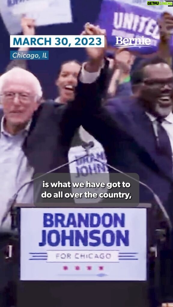 Bernie Sanders Instagram - Today, if we see large numbers of working people all across the city of Chicago turn out and vote for @brandon4chicago, we can finally begin to create a government which invests in the needs of its people. CHICAGO: the polls are open until 7 PM — VOTE! VOTE! VOTE!