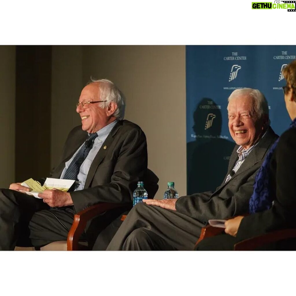 Bernie Sanders Instagram - President Carter led our nation with dignity and, in retirement, has devoted his life to serving ordinary people all over the world. I had the privilege of meeting with him at the Carter Center several years ago and will always cherish his kind words about our shared agenda.